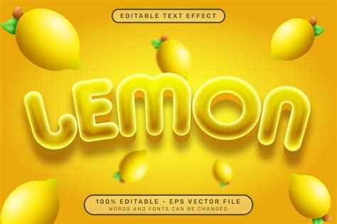 Premium Vector Lemon D Text Effect And Editable Text Effect With