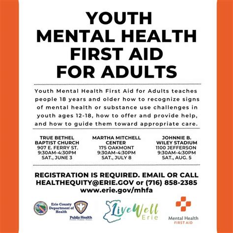 Erie County Department Of Health Offers Three Free Trainings For Youth