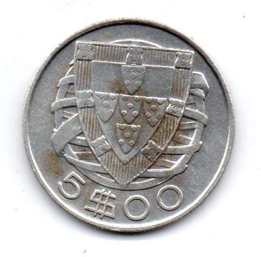 Numis Market Portugal 1947 5 Escudos Prata 650 Aprox 7g 25 Mm