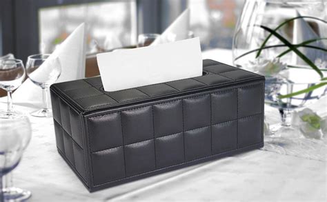 Kingfom Imitation Suede Pu Leather Tissue Box Holder Rectangular