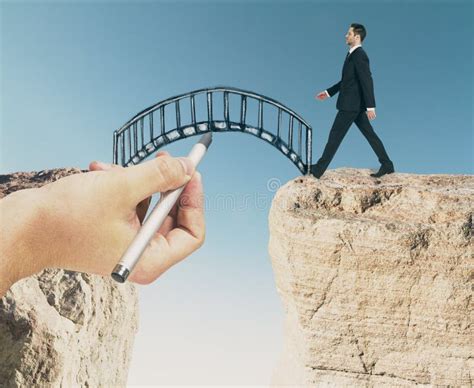 Man Walking Across Bridge Stock Image Image Of Line 80159009