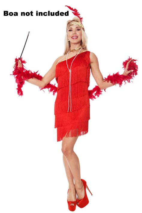 Ladies 20s 1920s Charleston Flapper Red Costume 20s Costume