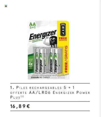 Offre Piles Rechargeables 5 1 Offerte Aa Lr06 Energizer Power Plus