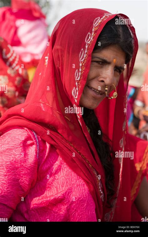 Colorful Celebration During The Gangaur Festival In Rajasthan Stock