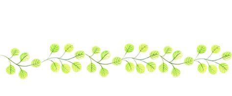 Repeated seamless floral border stripe with bright green leaves ...
