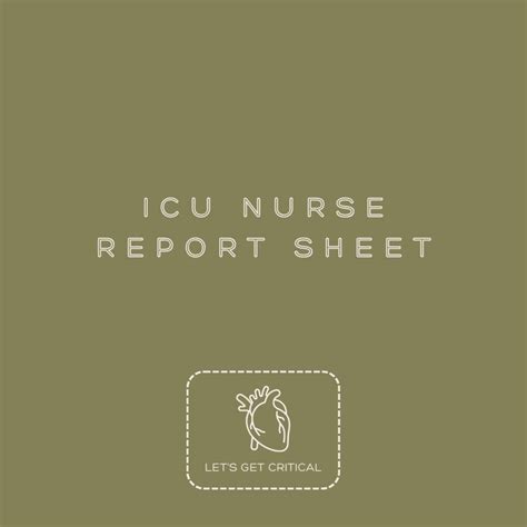 Icu Nurse Report Sheet Etsy