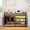 Amazon YITAHOME 55 Industrial Coffee Bar Cabinet With Led Lights