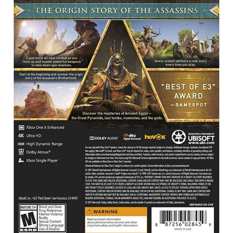 Best Buy: Assassin's Creed Origins Standard Edition Xbox One UBP50412100