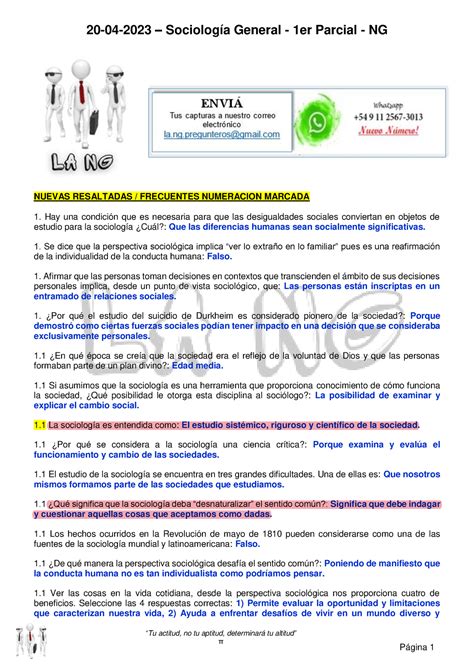 Sociolog A General Er Parcial Ng Tu Actitud No Tu