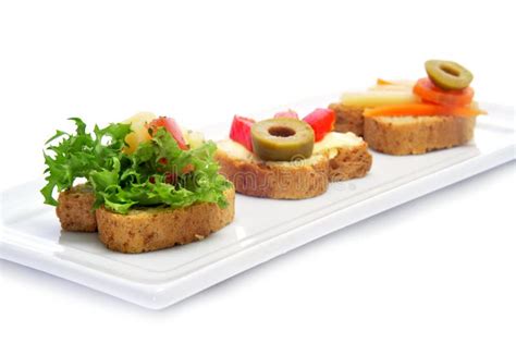 Vegetarian canapes stock photo. Image of lettuce, dinner - 25982676