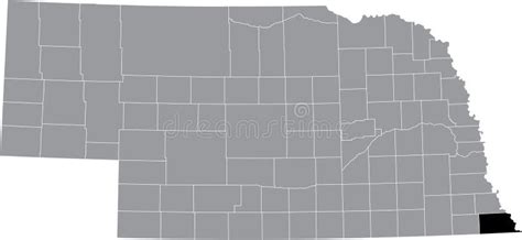 Carte Géographique Du Comté De Richardson Du Nebraska Usa Illustration