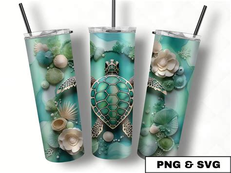 Turtles Sublimation Sea Turtle Wraps Skinny Oz Tumbler Digital