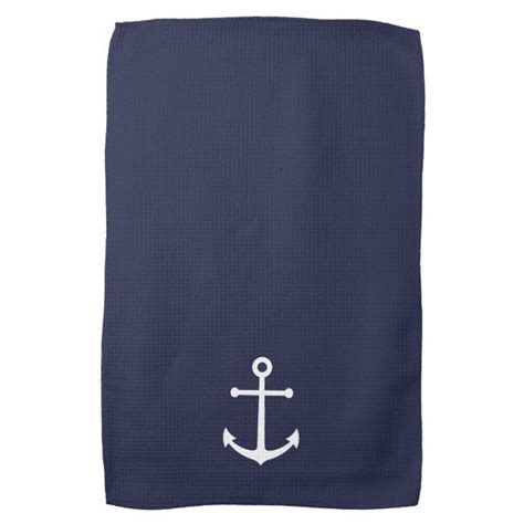 Nautical Navy Blue Anchor Kitchen Towel Blue Kitchen