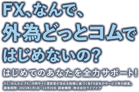 Fx始めるなら外為どっとコムーはじめてのあなたを全力サポートー