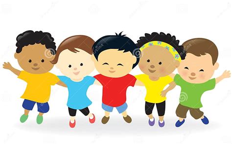 Kids Group Together Stock Vector Illustration Of Diverse 56924822