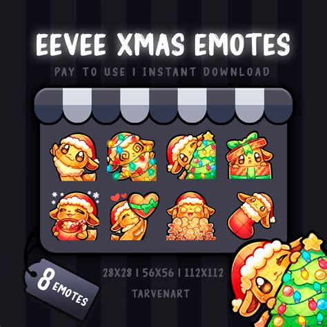 8x Xmas Eevee Emotes Etsy