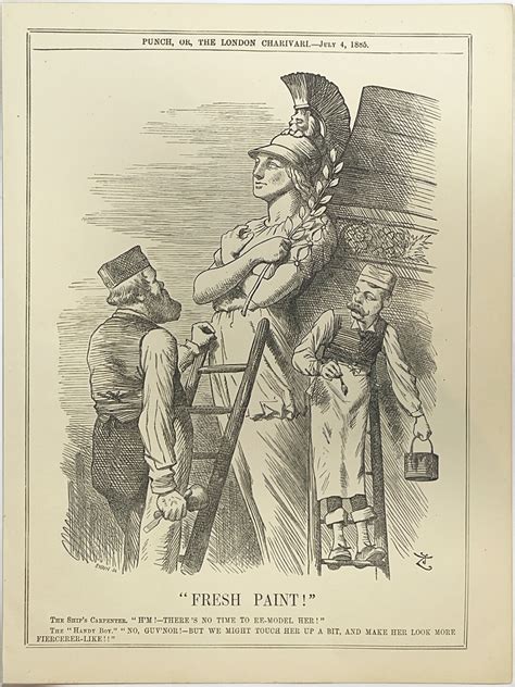 Punch Satirical Cartoon fresh Paint Dated July 4, 1885 Original Print ...