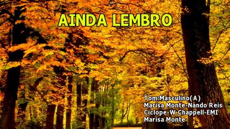 Ainda Lembro Marisa Monte Karaoke Youtube