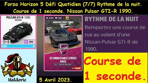 Forza Horizon 5 FH5 Défi Quotidien 7 7 Rythme de la nuit Course de 1