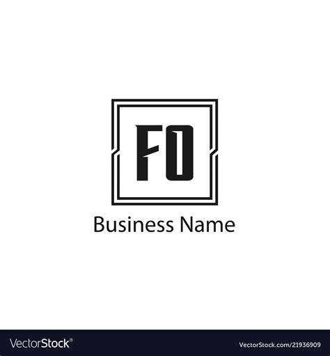 Initial Letter Fo Logo Template Design Royalty Free Vector