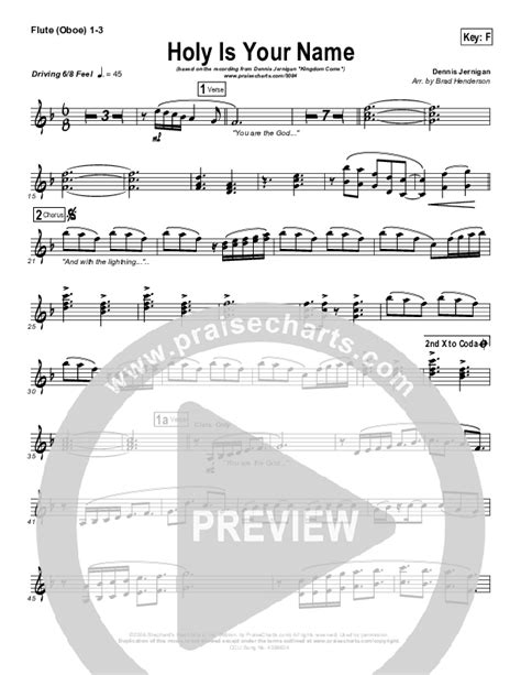 Holy Is Your Name Flute Oboe Sheet Music Pdf Dennis Jernigan