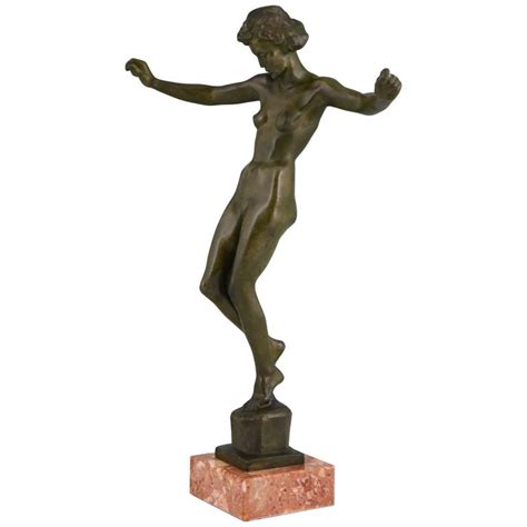 Art Deco Bronze Sculpture Of A Nude Dancer David Fahrner 1941 At 1stDibs