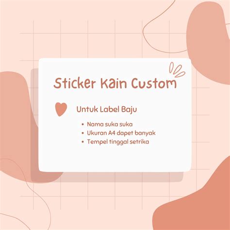 Jual Stiker Nama Kain Printing Dtf Custom A Sablon Kain Label Baju