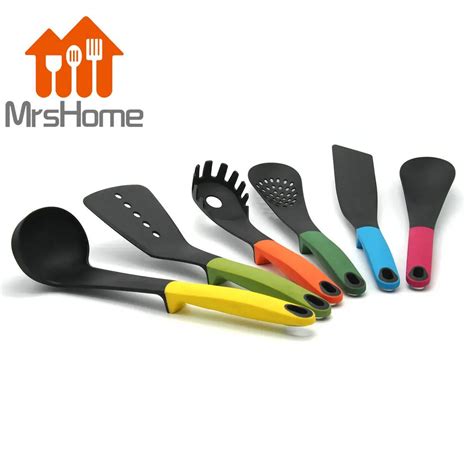 6pcs Fda Approved Silicone Cooking Tools Silicone Kitchen Utensils Set With Nylon Handle Cooking