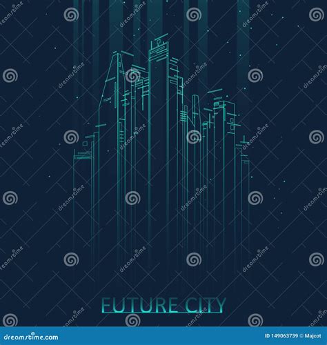 Future City Skyline Illustration Stock Vector - Illustration of backdrop, bright: 149063739