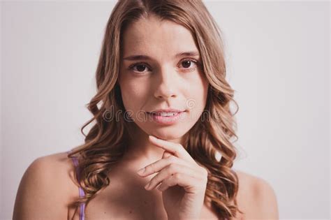 Dressed Violet Lingerie White Room Studio Background Stock Photos Free Royalty Free Stock