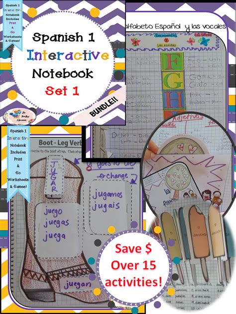 Spanish 1 Set 1 Interactive Notebooks Bundle Interactive