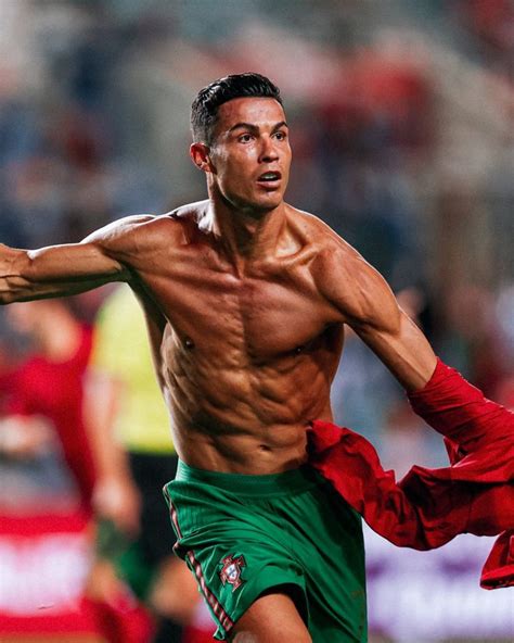 Cristiano Ronaldo Celebrating His Record Breaking Goal Against Ireland