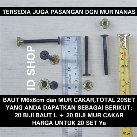 Jual Baut L M X Cm Mur Cakar M Baud Serbaguna Baut Dipan Baud Risbang