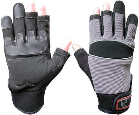 Part Fingerless Mechanics Padded Gloves Large L Size 9 Thumb2