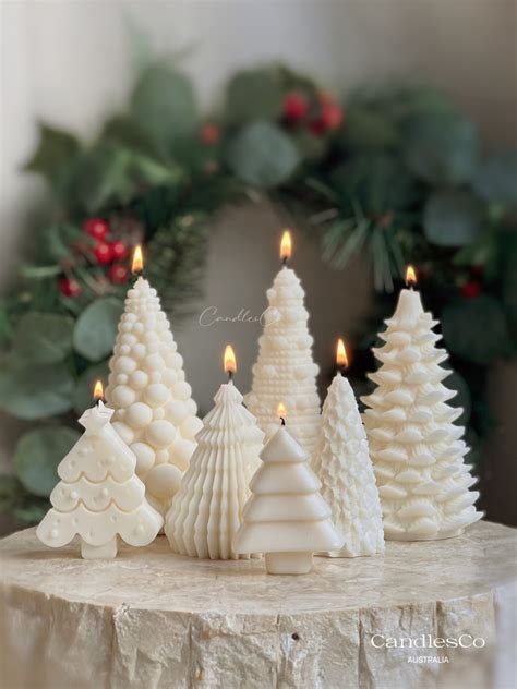 Christmas Tree Candles Handmade Candles Decor Trees Ornaments Soy Wax Candles T Idea