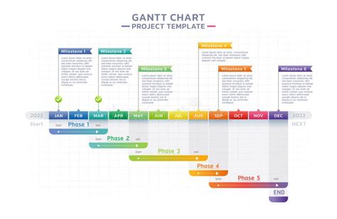 Timeline Gantt Chart Infographic Template Background Stock Vector