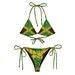 Women Crackle Jamaican Flag String Bikini Etsy