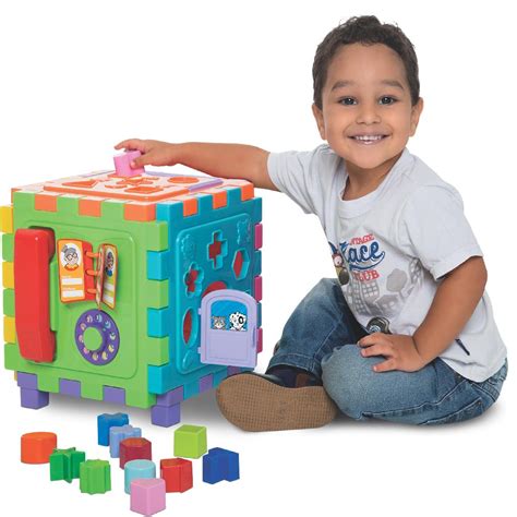 Cubo Didático Grande Formas Encaixar Brinquedo Educativo Bebê Shopee