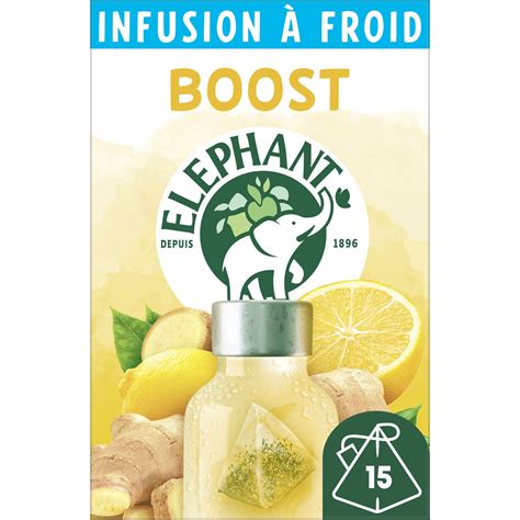 Infusion à froid boost ELEPHANT la boite de 15 sachets à Prix Carrefour