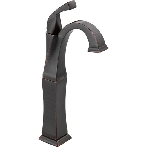 Delta Dryden Single Hole 1 Handle High Arc Bathroom Faucet In Bronze With Lever Handle The