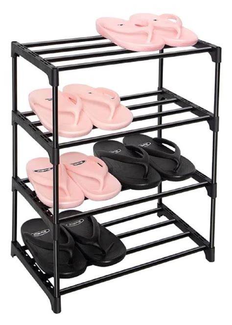 Zapatero Organizador De Zapatos Met Lico Niveles Nuevo Color Negro