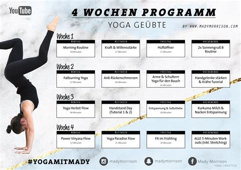 Wochen Yoga Programm F R Anf Nger Ge Bte Mady Morrison