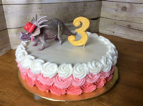 Sparkly dinosaur cake Pink rosettes Girly dinosaur birthday! | Joint ...