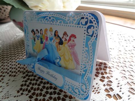 Disney Princesses Birthday Card For Girls 3 Dimensional Etsy