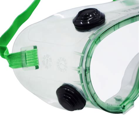 Vented Basic Green Safety Goggles With Adjustable Elastic Strap — Hbarsci