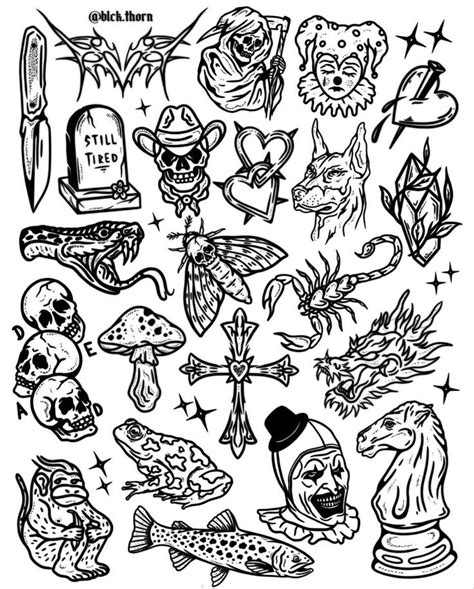 Spooky Flash Sheet Flash Tattoo Designs Tattoo Stencils Tattoo