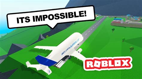 Landing The Huge Beluga On The Tiny Mountain Airport In Roblox Plane