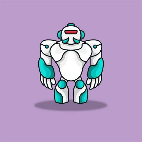 Big Guy Maskottchen Roboter Mecha Cartoon Illustration Premium Vektor