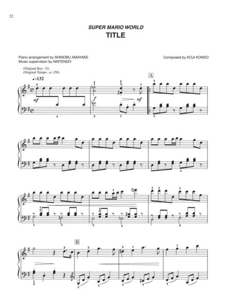 Super Mario World Title - Easy Piano - Digital Sheet Music | Sheet ...