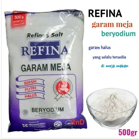 Jual REFINA Garam Meja Halus Dapur 500gr Shopee Indonesia